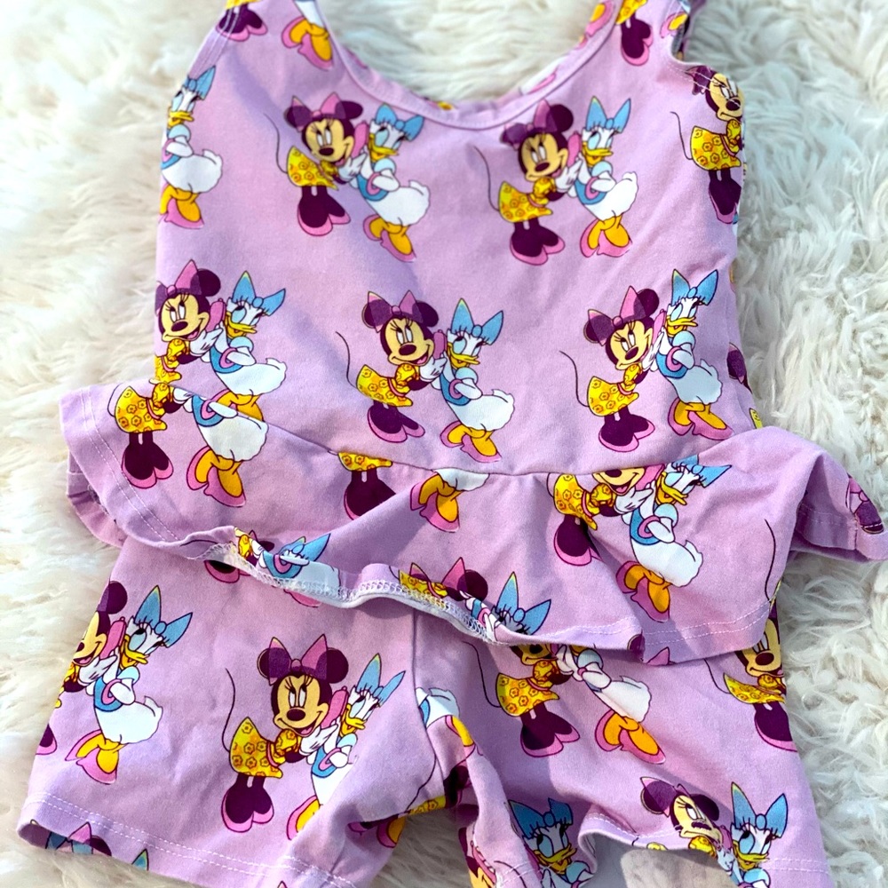 Wild Rich Kids Minnie/Daisy Skirted Romper 3/4